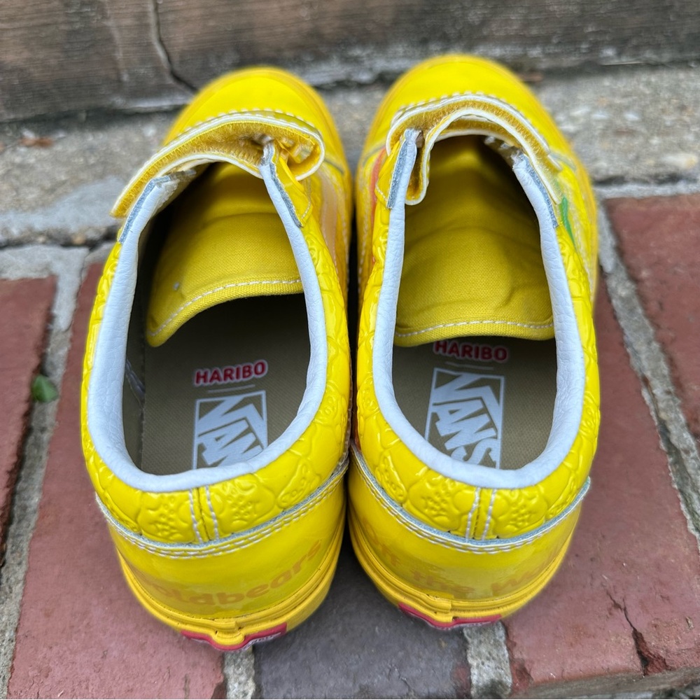Vans x Haribo Gummy Bear Yellow Patent Old Skool Velcro Strap Sneakers Size 7.5 - Picture 13 of 14